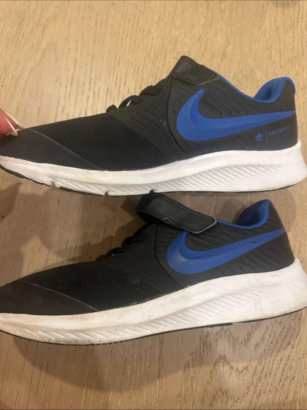 Nike Kids Black and Blue Velcro Sneaker